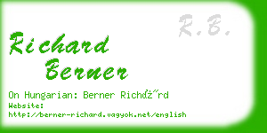 richard berner business card